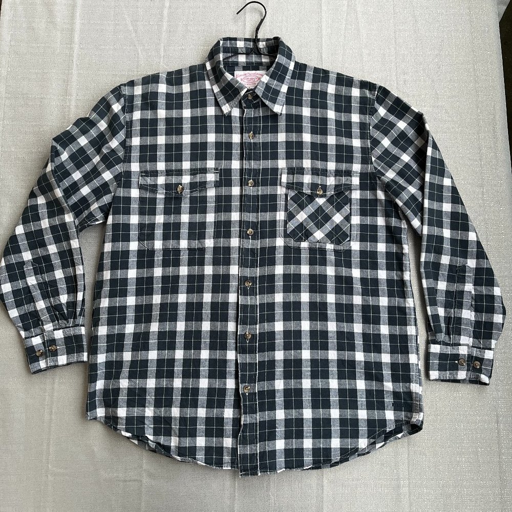Filson Black and White Plaid Long-Sleeve Button-Down Shirt